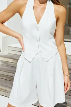 Shorts|Two-Piece Shorts Set>Hello Molly Summer Evenings Short White