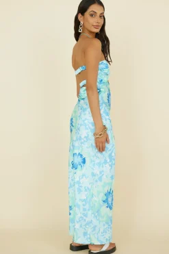 Wedding Guest Dresses|Formal Dresses>Hello Molly Summer Fairytale Maxi Dress Blue Floral