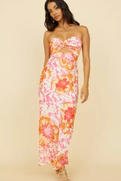 Wedding Guest Dresses|Formal Dresses>Hello Molly Summer Fairytale Maxi Dress Pink Floral