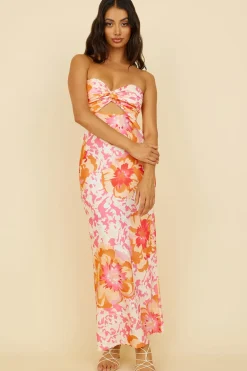 Wedding Guest Dresses|Formal Dresses>Hello Molly Summer Fairytale Maxi Dress Pink Floral
