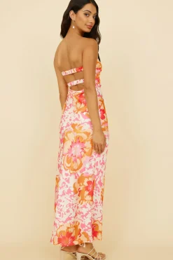 Wedding Guest Dresses|Formal Dresses>Hello Molly Summer Fairytale Maxi Dress Pink Floral