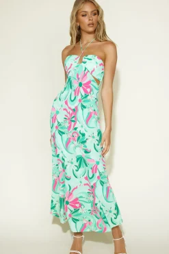 Vacation Dresses|Spring Break Dresses>Hello Molly Summer Getaway Maxi Dress Green