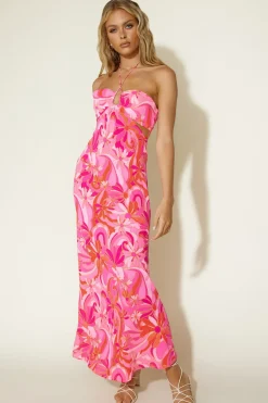 Vacation Dresses|Spring Break Dresses>Hello Molly Summer Getaway Maxi Dress Pink