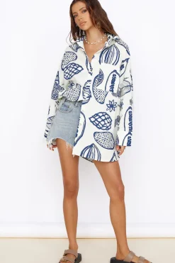 Long Sleeve|Cropped>Hello Molly Summer Glow Shirt Dress Blue