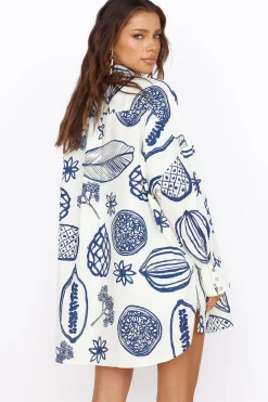 Long Sleeve|Cropped>Hello Molly Summer Glow Shirt Dress Blue