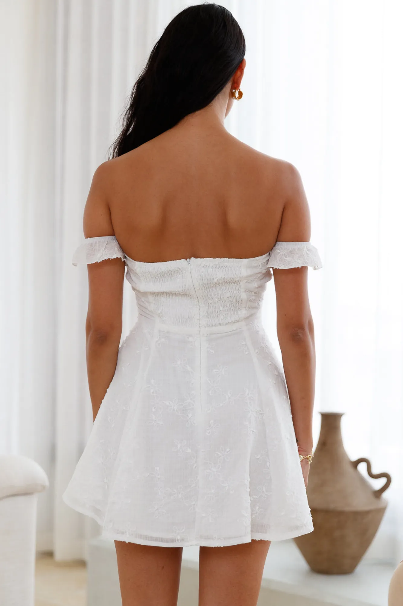 White Dresses|Mini Dresses>Hello Molly Summer Halo White Mini Dress