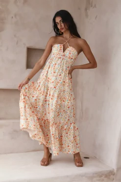 Wedding Guest Dresses|Spring Break Dresses>Hello Molly Summer in Paradise Maxi Dress orange