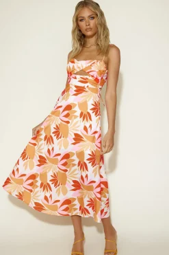 Cocktail Dresses|Spring Break Dresses>Hello Molly Summer Loving Maxi Dress Orange