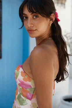 Spring Break Dresses|Brunch Dresses>Hello Molly Summer Oasis Halter Maxi Dress Pink
