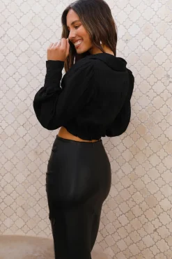 Long Sleeve|Cropped>Hello Molly Summer Rush Top Black