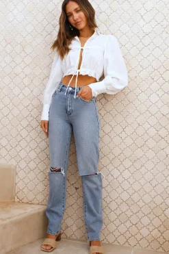 Long Sleeve|Cropped>Hello Molly Summer Rush Top White