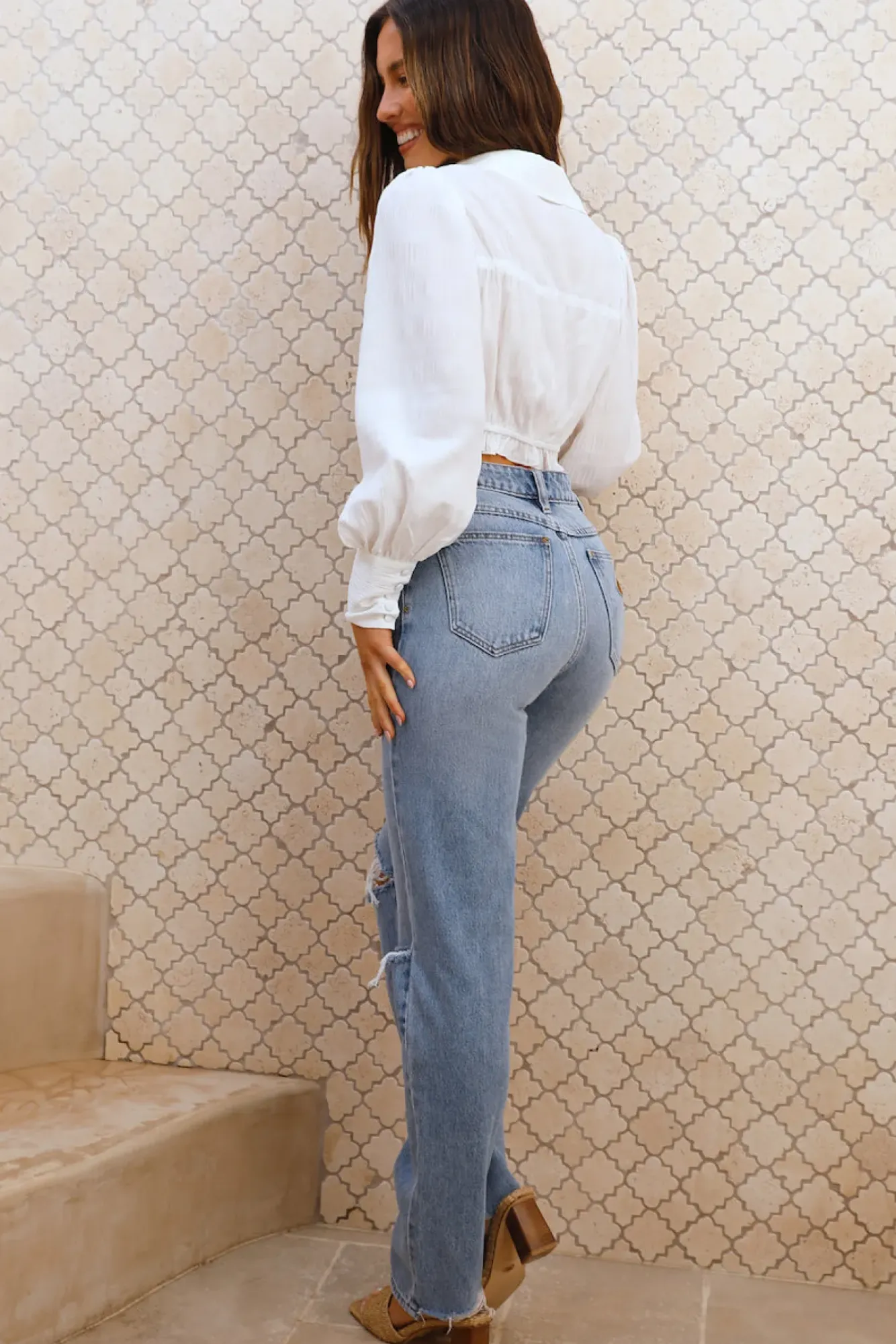 Long Sleeve|Cropped>Hello Molly Summer Rush Top White