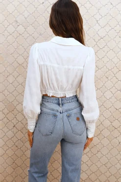 Long Sleeve|Cropped>Hello Molly Summer Rush Top White