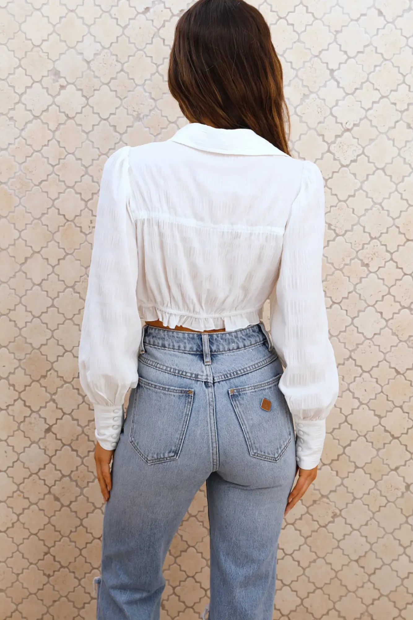 Long Sleeve|Cropped>Hello Molly Summer Rush Top White
