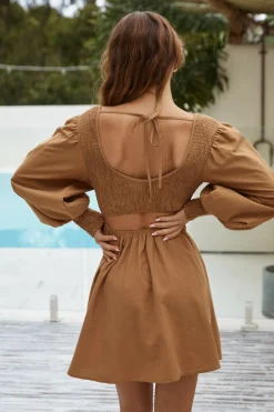 Vacation Dresses|Spring Break Dresses>Hello Molly Summer Sand Dress Brown