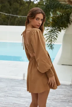 Vacation Dresses|Spring Break Dresses>Hello Molly Summer Sand Dress Brown