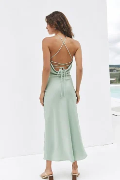 Wedding Guest Dresses|Cocktail Dresses>Hello Molly Summer's Embrace Midi Dress Sage