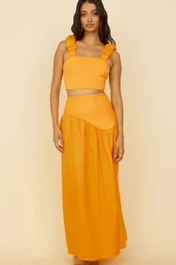 Cropped|Skirt And Top Sets>Hello Molly Summer Soiree Set Orange