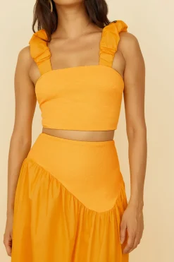 Cropped|Skirt And Top Sets>Hello Molly Summer Soiree Set Orange