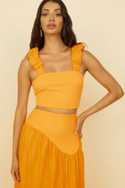 Cropped|Skirt And Top Sets>Hello Molly Summer Soiree Set Orange