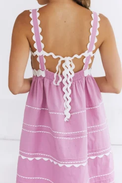 Vacation Dresses|Date Night Dresses>SOFIE THE LABEL Summer Soirée Midi Dress Pink