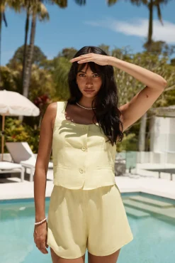 Cropped>Hello Molly Summer Spell Crop Top Yellow