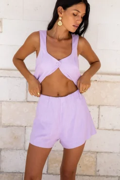 Shorts|Two-Piece Shorts Set>Hello Molly Summer Spell Short Purple