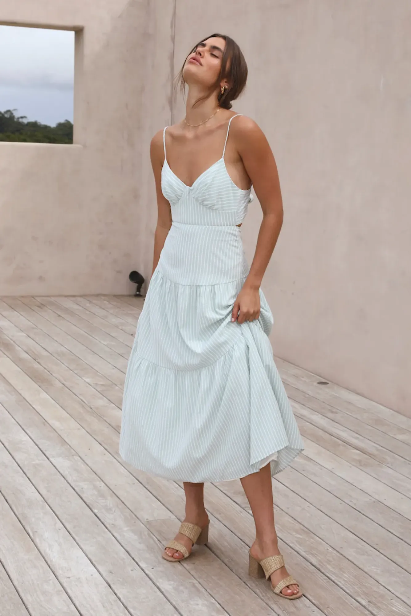Date Night Dresses|Casual Dresses>Hello Molly Summer Sun Maxi Dress Mint