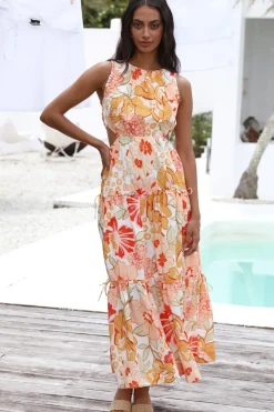 Wedding Guest Dresses|Spring Break Dresses>Hello Molly Summer Sweetheart Maxi Dress Orange