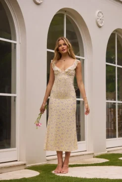 Spring Break Dresses|Date Night Dresses>Hello Molly Summertime Sweetheart Maxi Dress Yellow