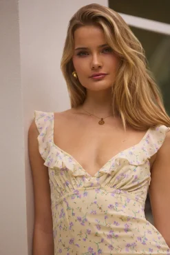 Spring Break Dresses|Date Night Dresses>Hello Molly Summertime Sweetheart Maxi Dress Yellow