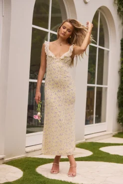 Spring Break Dresses|Date Night Dresses>Hello Molly Summertime Sweetheart Maxi Dress Yellow