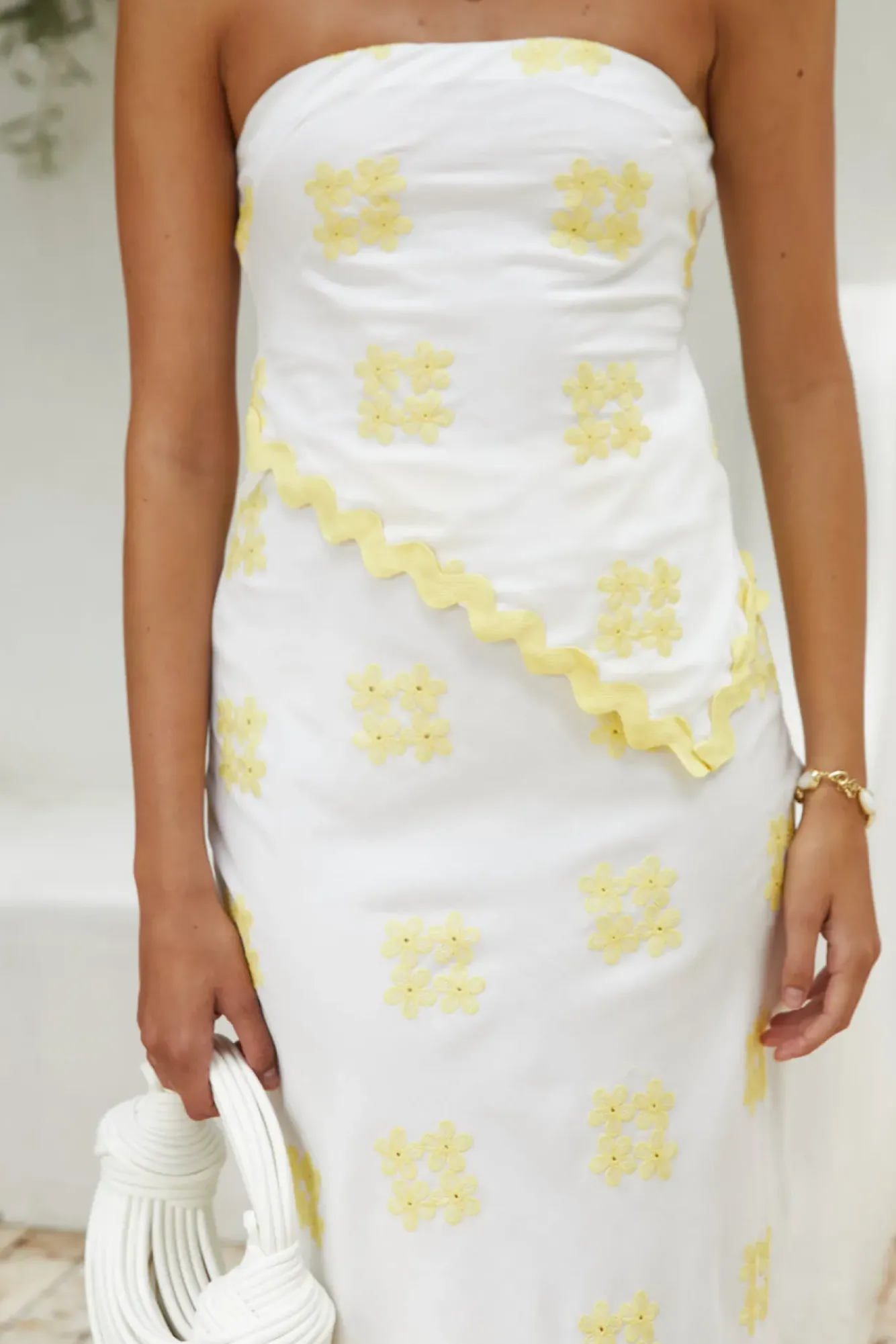 Skirt And Top Sets>Hello Molly Sunbeam Desire Strapless Top Yellow