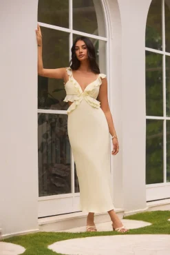 Cocktail Dresses|Vacation Dresses>Hello Molly Sundream Maxi Dress Yellow