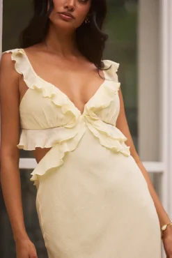 Cocktail Dresses|Vacation Dresses>Hello Molly Sundream Maxi Dress Yellow