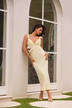 Cocktail Dresses|Vacation Dresses>Hello Molly Sundream Maxi Dress Yellow
