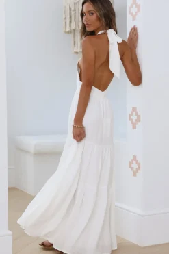 Formal Dresses|Cocktail Dresses>Hello Molly Sun Glare Maxi Dress White