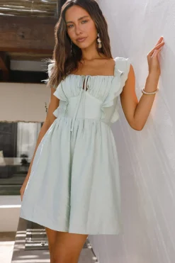 Spring Break Dresses|Brunch Dresses>Hello Molly Sun-Kissed Dress Green