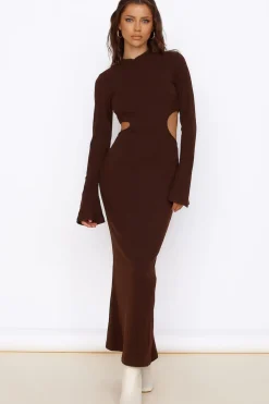 Date Night Dresses|Knit Dresses>Hello Molly Sun-kissed Feeling Maxi Dress Brown