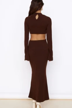 Date Night Dresses|Knit Dresses>Hello Molly Sun-kissed Feeling Maxi Dress Brown