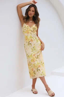 Casual Dresses|Midi Dresses>Hello Molly Sunkissed Midi Dress Yellow