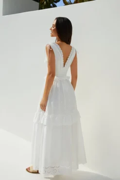 Wedding Guest Dresses|Vacation Dresses>Hello Molly Sunlit Romance Maxi Dress White