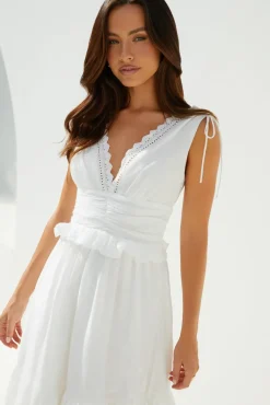 Wedding Guest Dresses|Vacation Dresses>Hello Molly Sunlit Romance Maxi Dress White