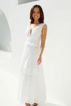Wedding Guest Dresses|Vacation Dresses>Hello Molly Sunlit Romance Maxi Dress White