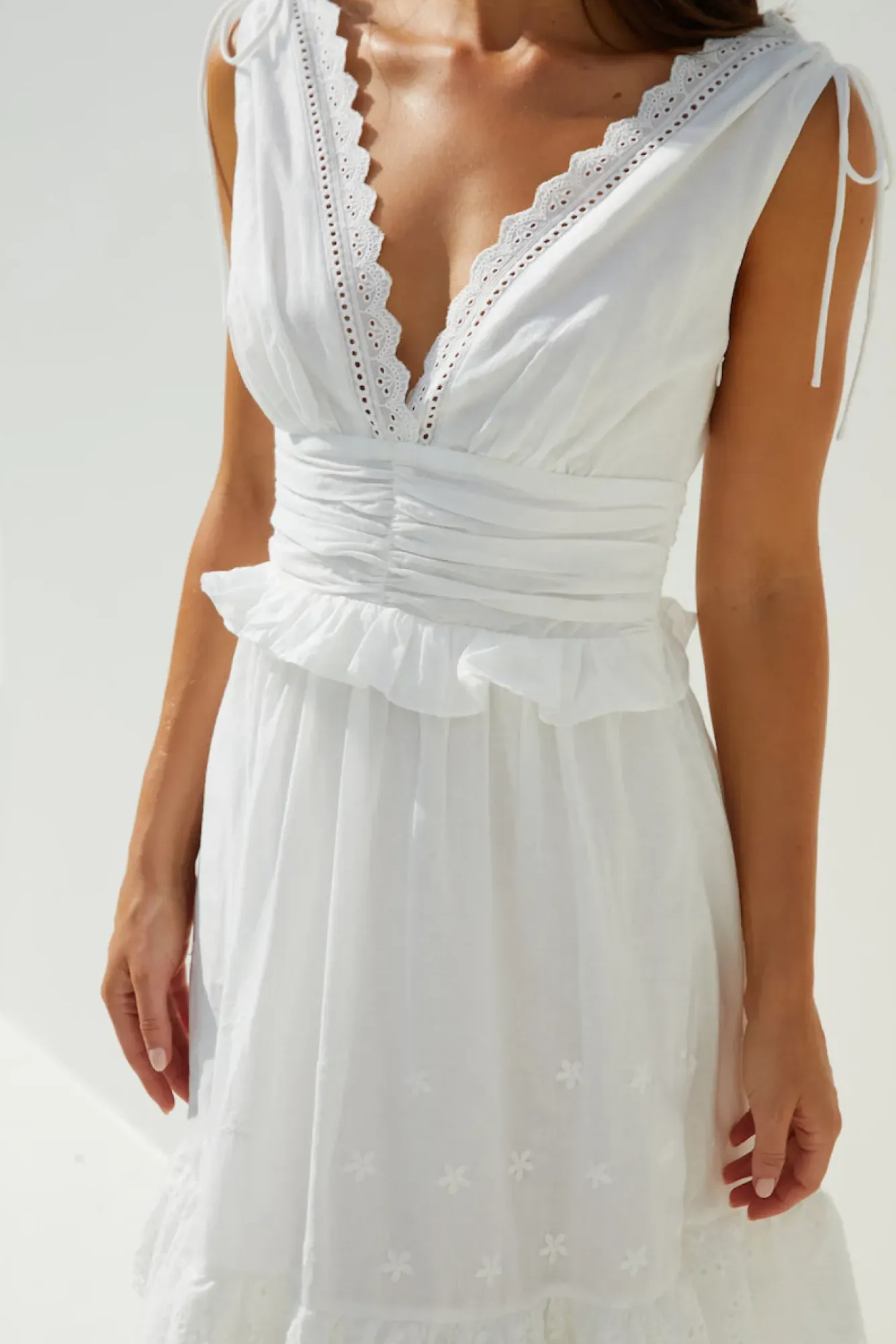Wedding Guest Dresses|Vacation Dresses>Hello Molly Sunlit Romance Maxi Dress White