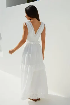 Wedding Guest Dresses|Vacation Dresses>Hello Molly Sunlit Romance Maxi Dress White