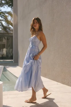 Vacation Dresses|Brunch Dresses>Hello Molly Sunny Afternoons Maxi Dress Blue