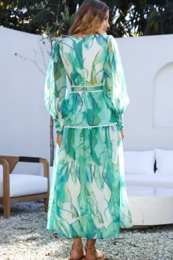 Wedding Guest Dresses|Cocktail Dresses>Hello Molly Sunny and Bright Maxi Dress Green