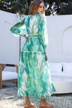 Wedding Guest Dresses|Cocktail Dresses>Hello Molly Sunny and Bright Maxi Dress Green