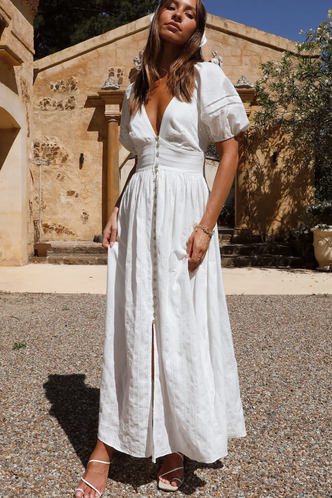 Spring Break Dresses|Brunch Dresses>Hello Molly Sunny Attire Maxi Dress White